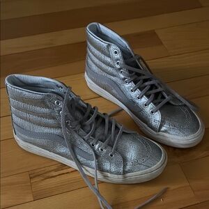 Silver High-Top Women's Sneakers